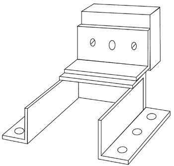 Trolling motor mount bracket - 3D view